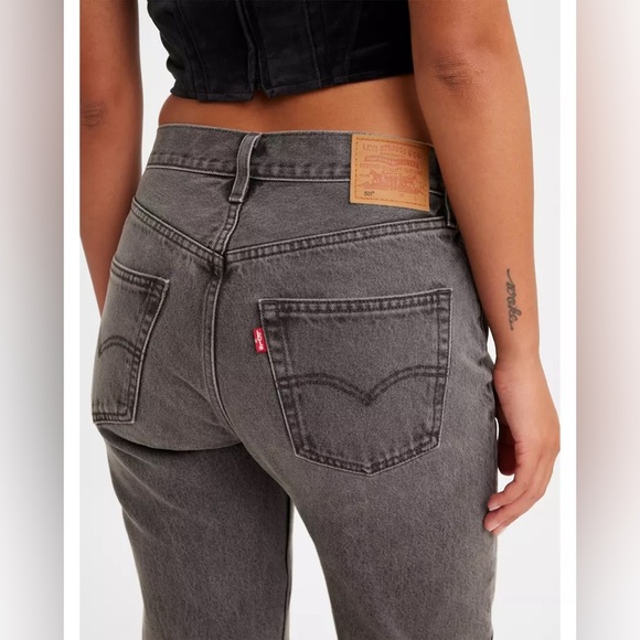 NWT Levi’s 501 90s 28 X 32 Black Wash Mud Rise Straight Leg Jeans Button Fly New - Picture 4 of 12